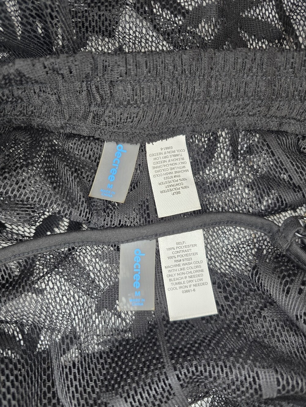 Decree Black Palm Mesh Swim Coverup Set Medium - Picture 10 of 11